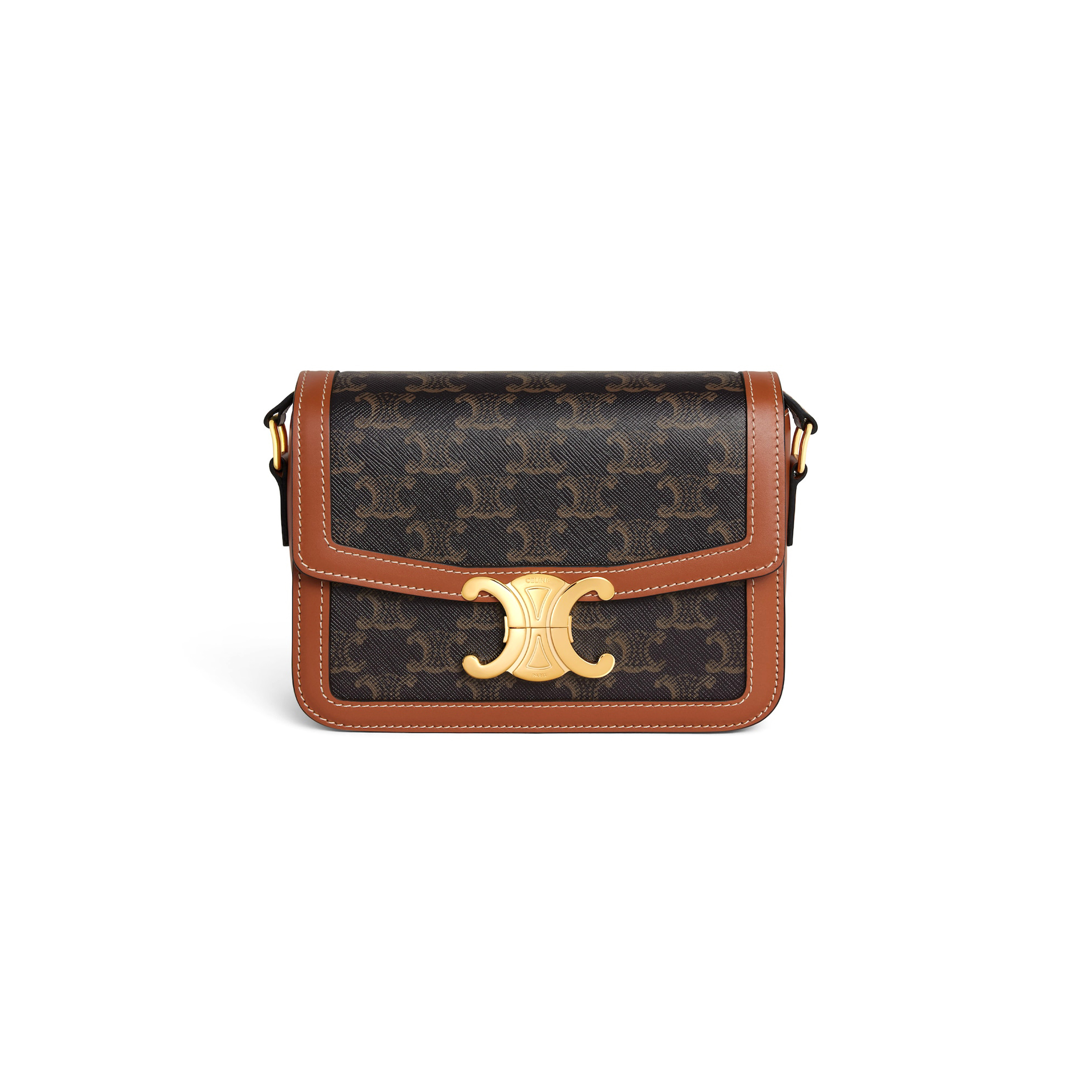 Ce**e small teen triomphe bag in triomphe canvas and calfskin 188882bz4.04lu (18.5*14*6cm)